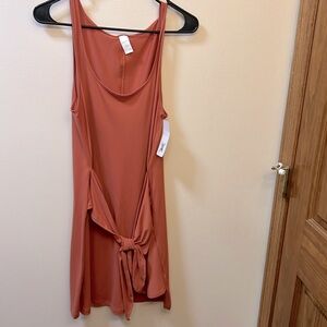 Fresh water large tie front sundress - mauve